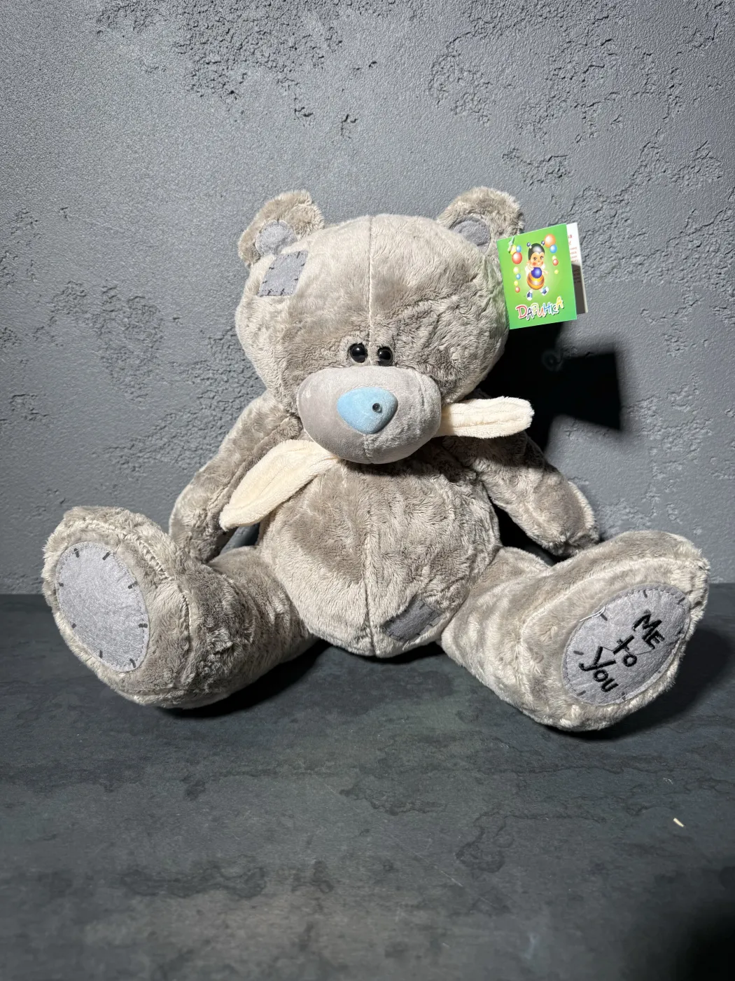Серый плюшевый мишка Teddy — доставка цветов в Днепре